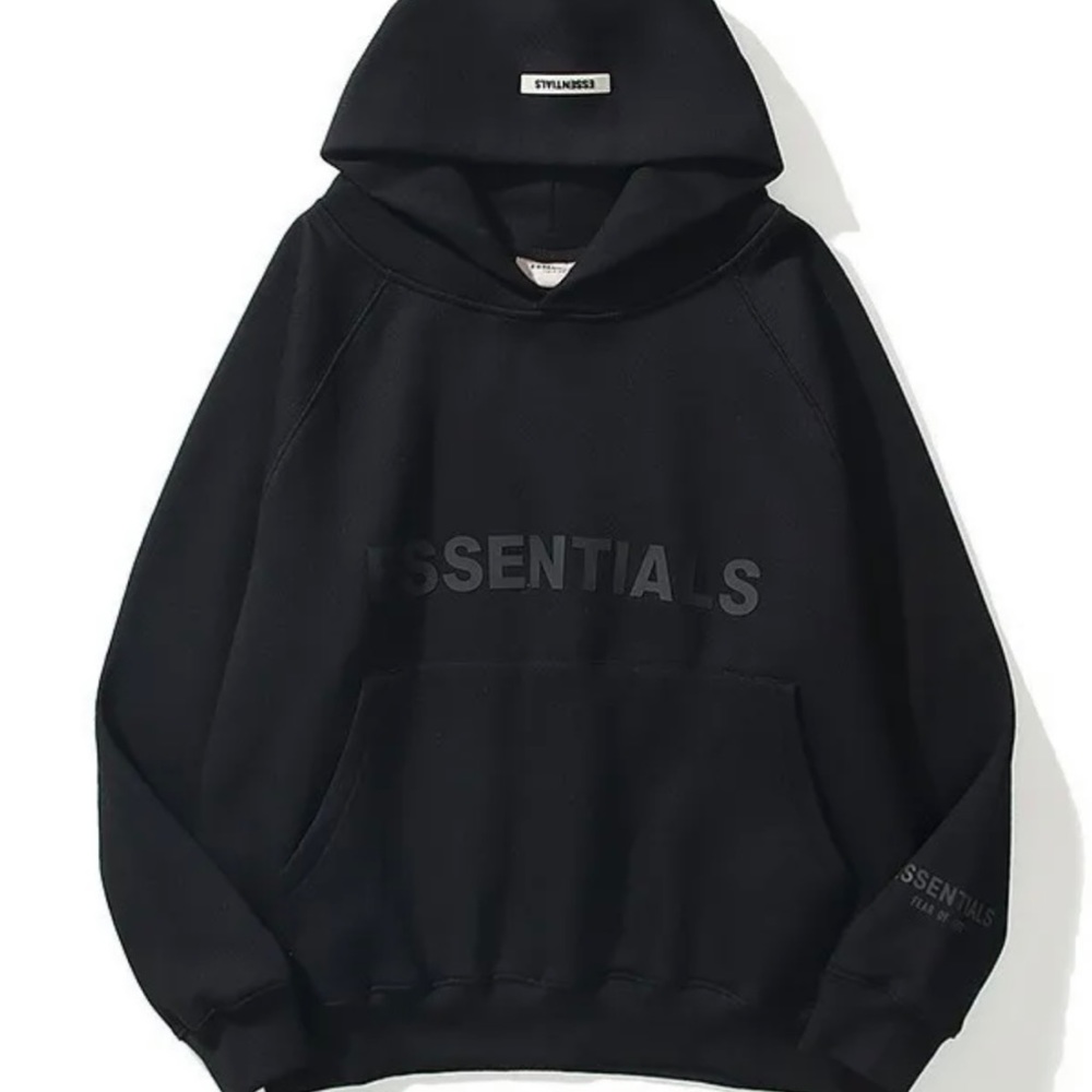 Essentials fear of God hoodie and sweatpants set black